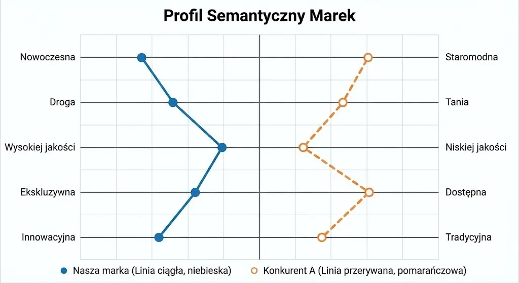 Na grafice przedstawiono profil semantyczny marek